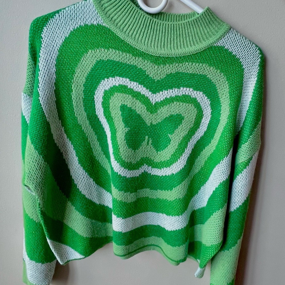 Green Butterfly Sweater